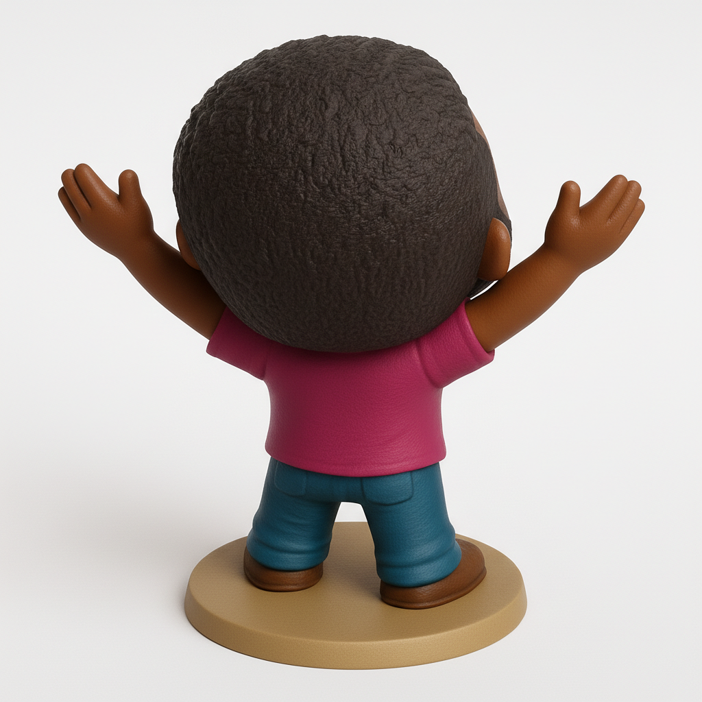 face anatomy 3d model-create 3d face model from photo_Joyful Bearded Man Figurine with Open Arms