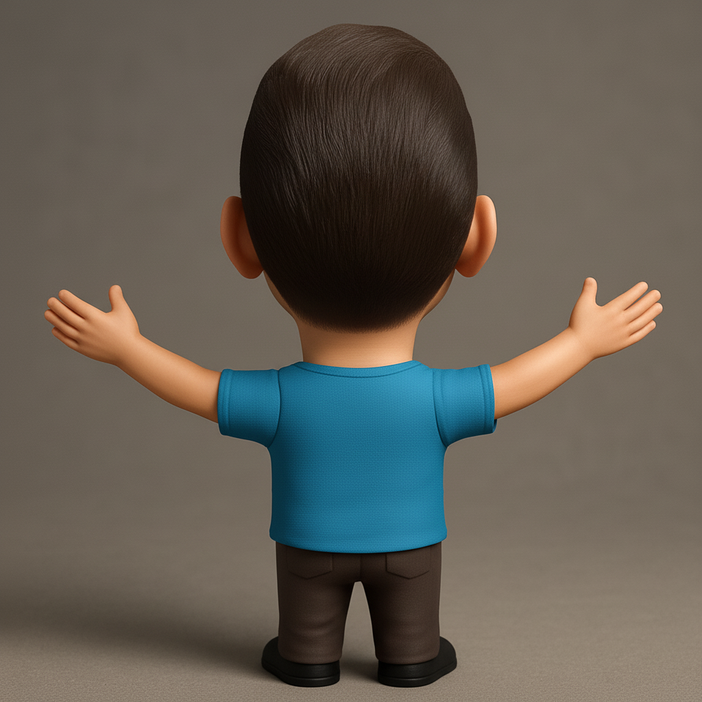 silhouette 3d printer maker-3d portrait printing_Cheerful Caricature Desk Buddy - Embrace Joy!