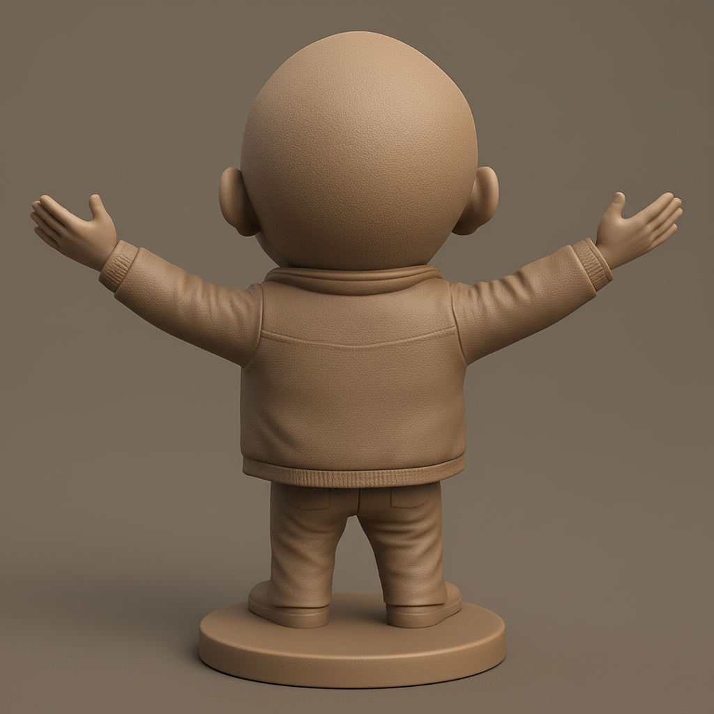 silhouette 3d printer maker-3d portrait printing_Joyful Bobblehead: Spreading Happiness Statue