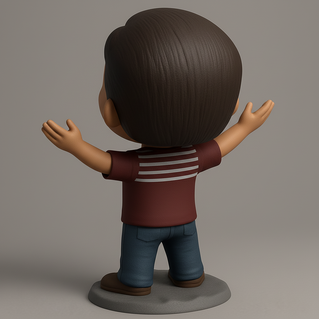 face anatomy 3d model-create 3d face model from photo_Charming Welcoming Man Figurine - Easy 3D Print!