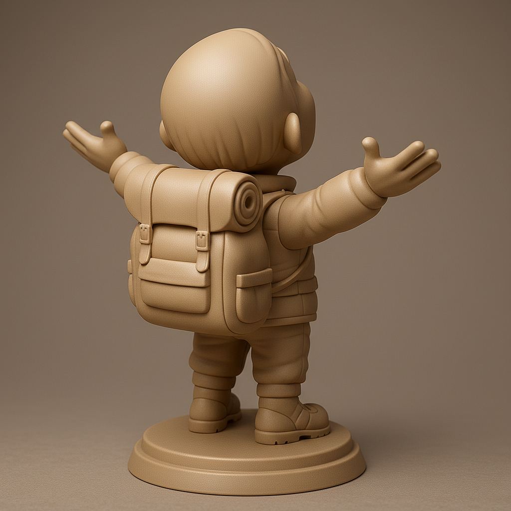 face anatomy 3d model-create 3d face model from photo_Joyful Adventurer: Fun Figurine for All Ages