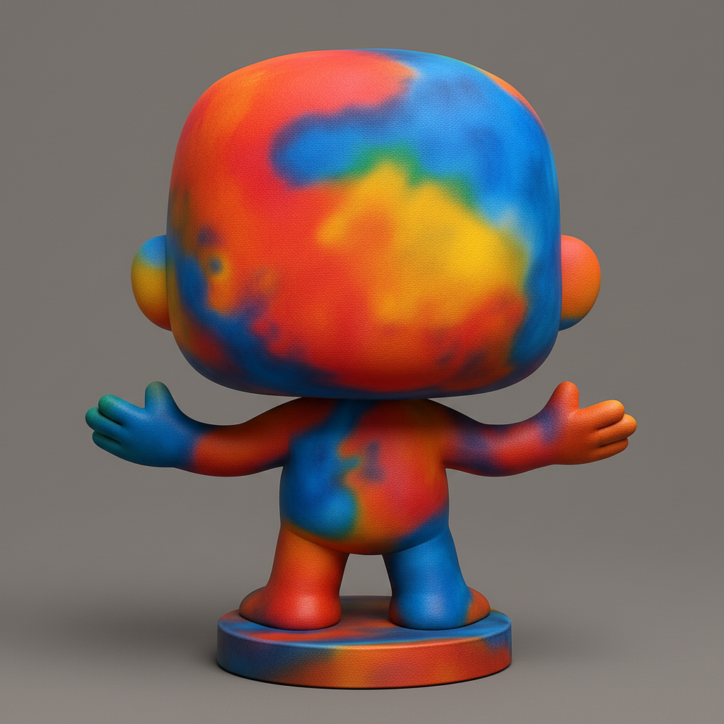 face anatomy 3d model-create 3d face model from photo_Colorful 'You Can See Me Too?' Emotional Art Figurine