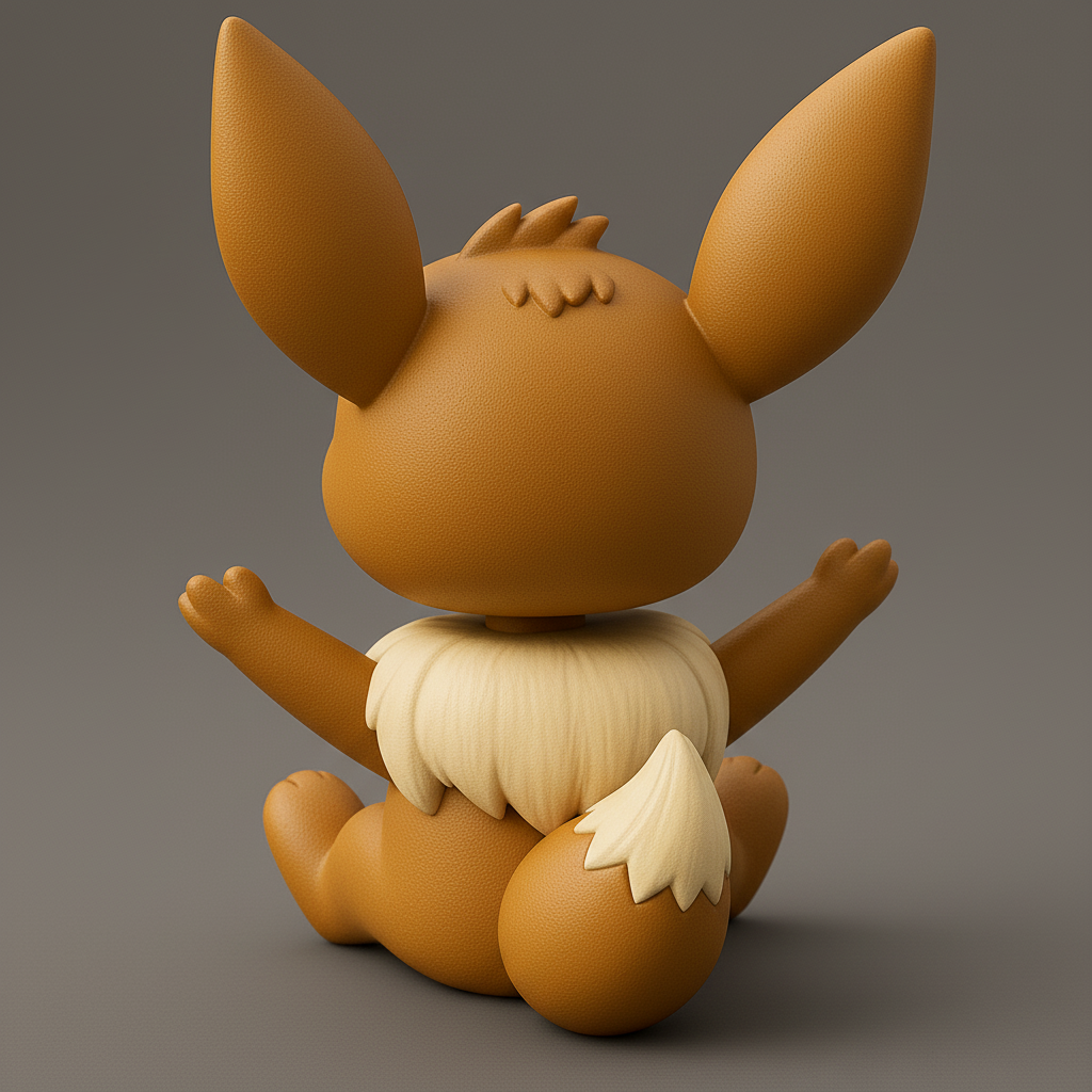 silhouette 3d printer maker-3d portrait printing_Adorable Eevee 3D Model for Printing Fun