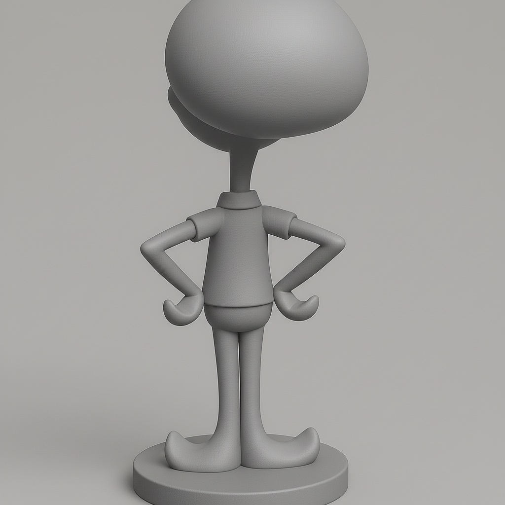 silhouette 3d printer maker-3d portrait printing_Cheerful Cartoon Character Statue