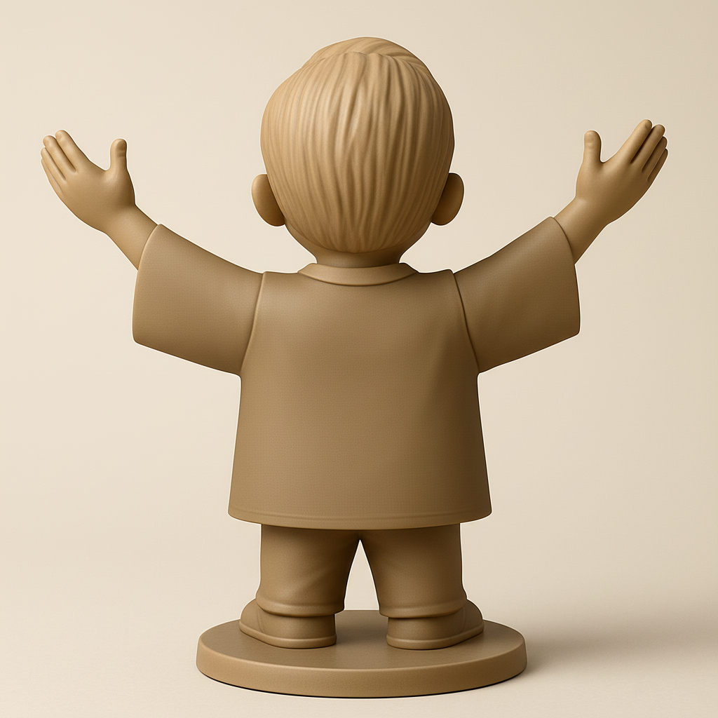 silhouette 3d printer maker-3d portrait printing_Joyful Embrace Figure - Happy Child 3D Printable Statue