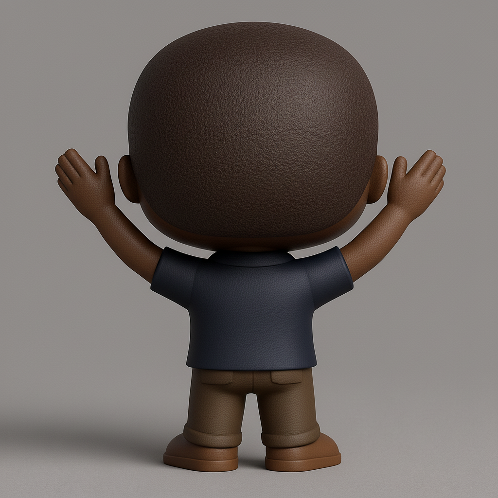 face anatomy 3d model-create 3d face model from photo_Joyful Black Man Figurine: Happy Collectible 3D Print