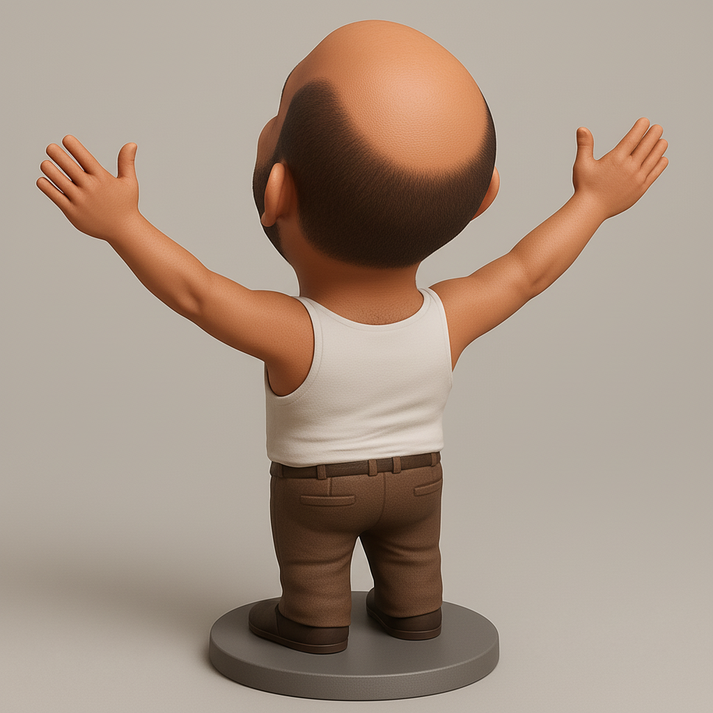 silhouette 3d printer maker-3d portrait printing_Joyful Caricature Man Figure - Radiate Happiness!