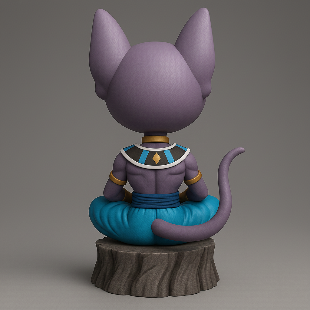 silhouette 3d printer maker-3d portrait printing_Charming Cat God Figurine for Collectors