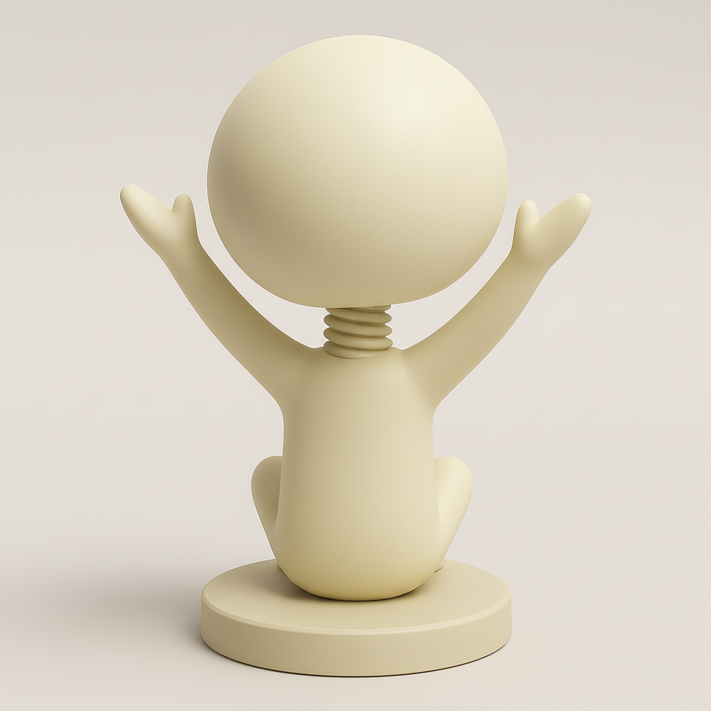 silhouette 3d printer maker-3d portrait printing_Joyful Springy Character Model