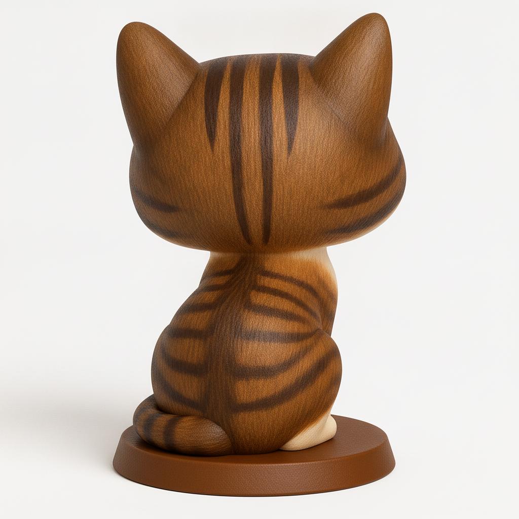 face anatomy 3d model-create 3d face model from photo_Happy Tabby Cat Figurine - Adorable Desktop Decor