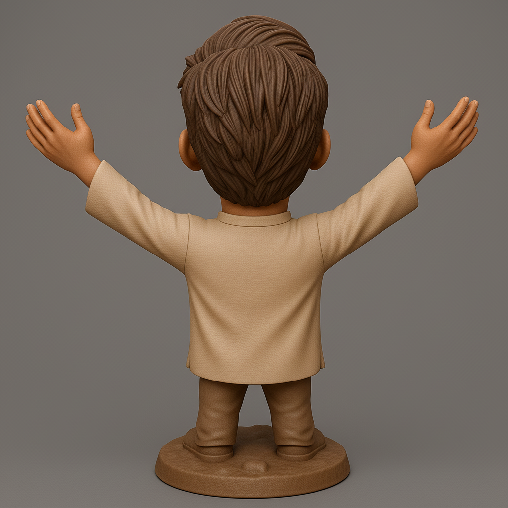 face anatomy 3d model-create 3d face model from photo_Joyful Character Statue for 3D Printing