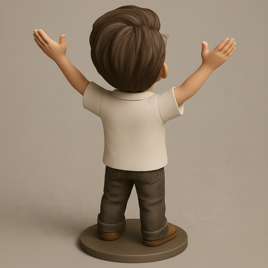 silhouette 3d printer maker-3d portrait printing_Joyful Celebration Figurine: Embrace Pure Positivity!