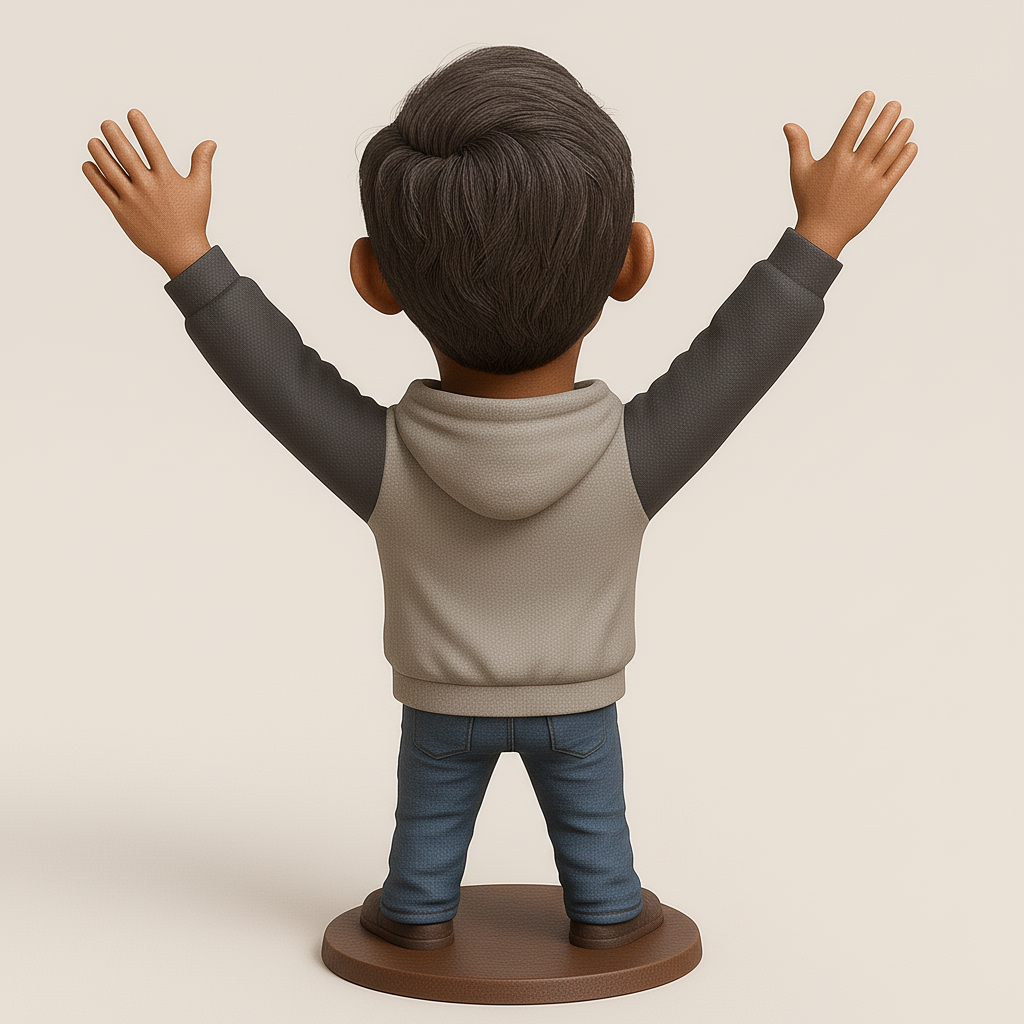 silhouette 3d printer maker-3d portrait printing_Joyful Character Statue for 3D Printing