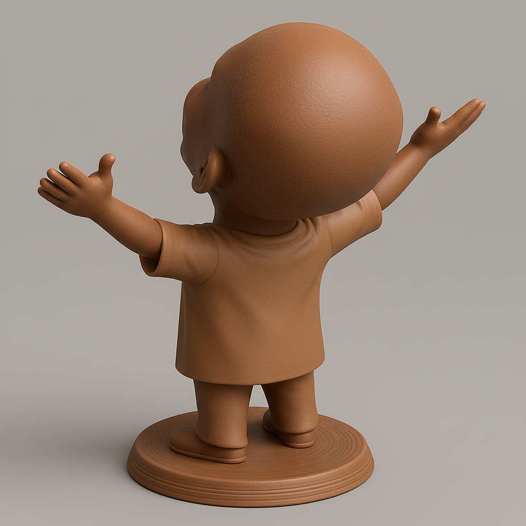 silhouette 3d printer maker-3d portrait printing_Uplifting Happy Man Figurine: Celebrate Life!