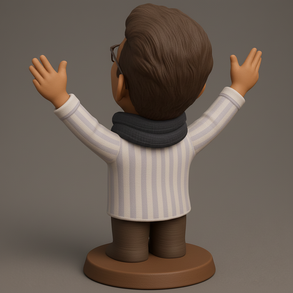 face to 3d model ai-3D portrait printing from photo_Uplifting Happy Man Figurine - Easy 3D Print