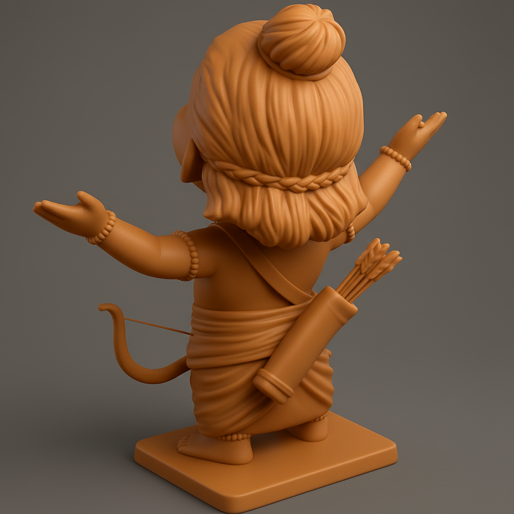 face to 3d model ai-3D portrait printing from photo_Joyful Balak Ram 3D Print - Bring Divine Cheer Home