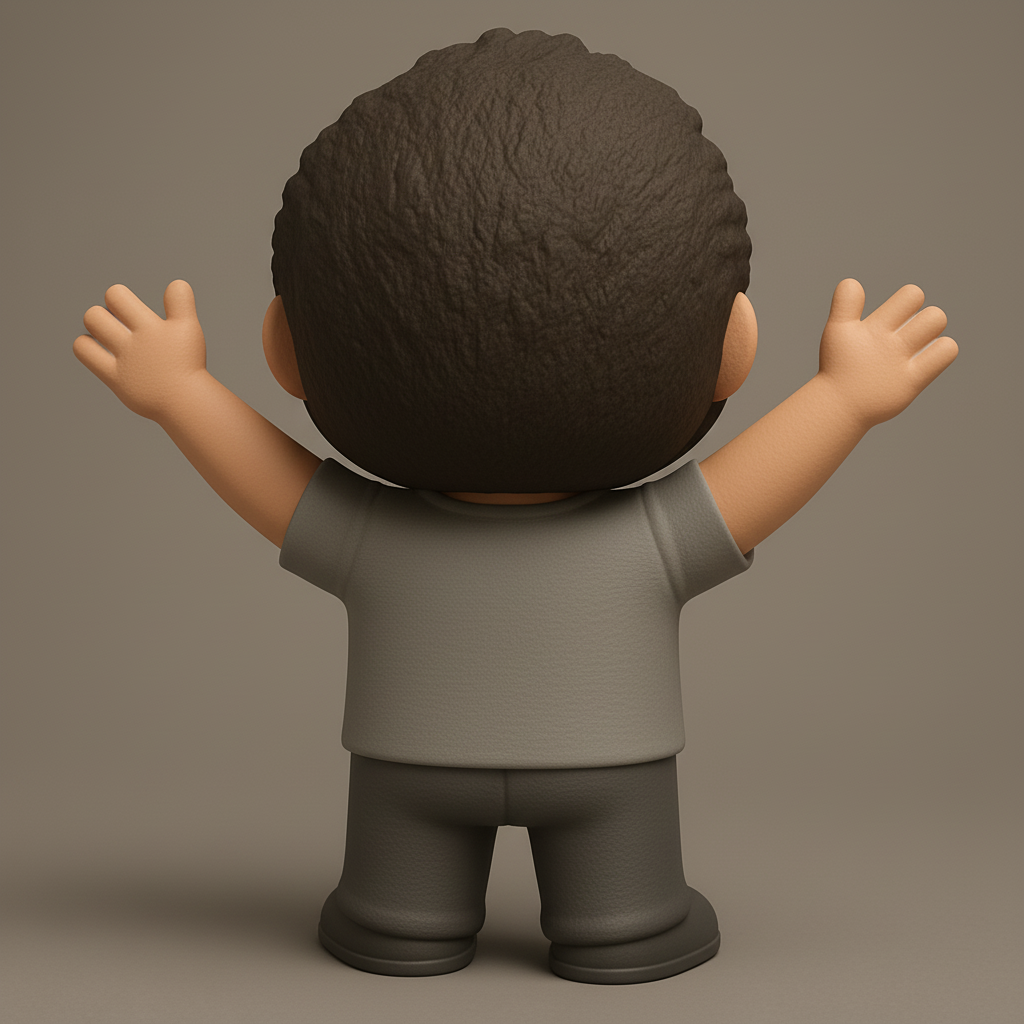 face anatomy 3d model-create 3d face model from photo_Happy Waving Cartoon Guy - Fun Desk Buddy!