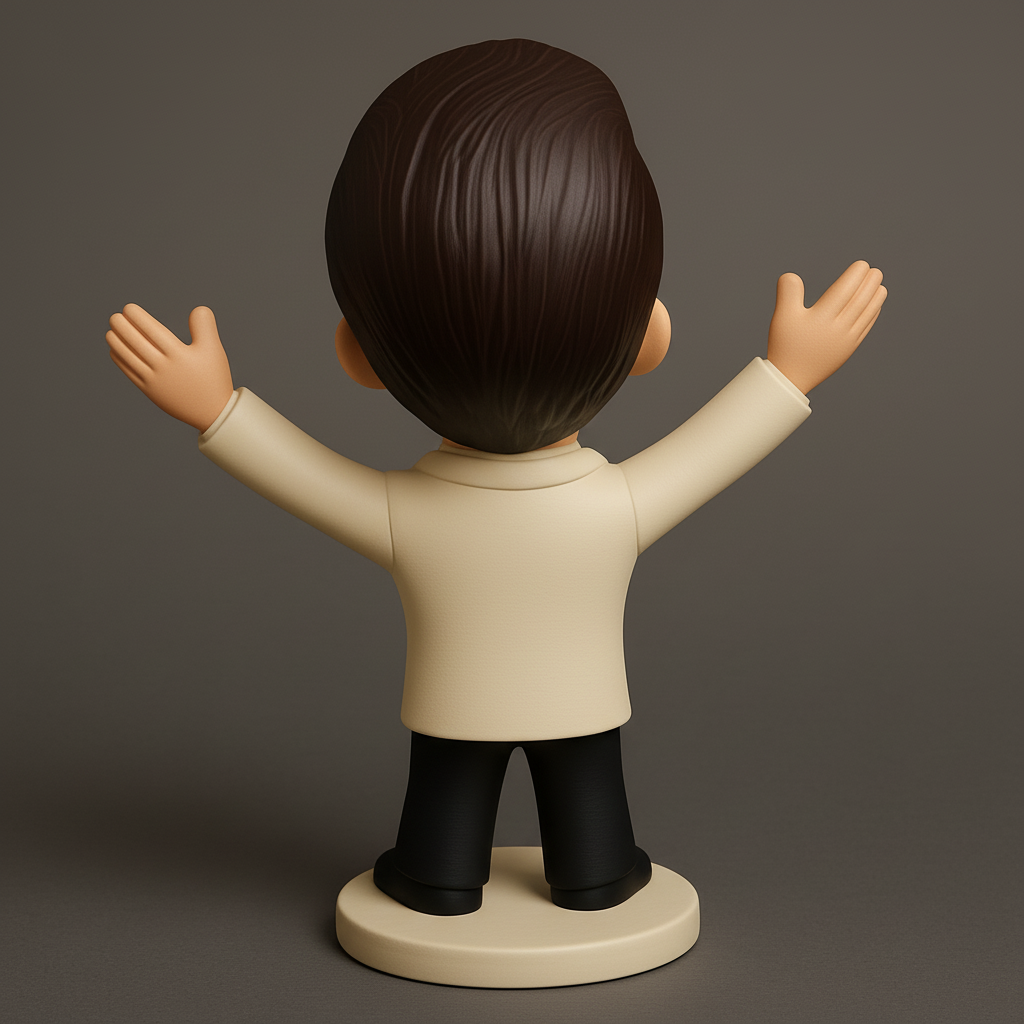 face anatomy 3d model-create 3d face model from photo_Joyful Performer Figurine: Classic Style, Big Smiles