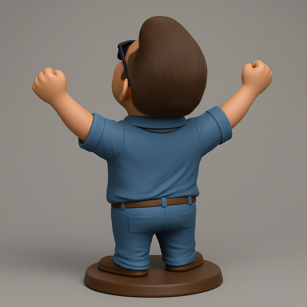 face to 3d model ai-3D portrait printing from photo_Triumphant Mr. Mustache Desk Figurine