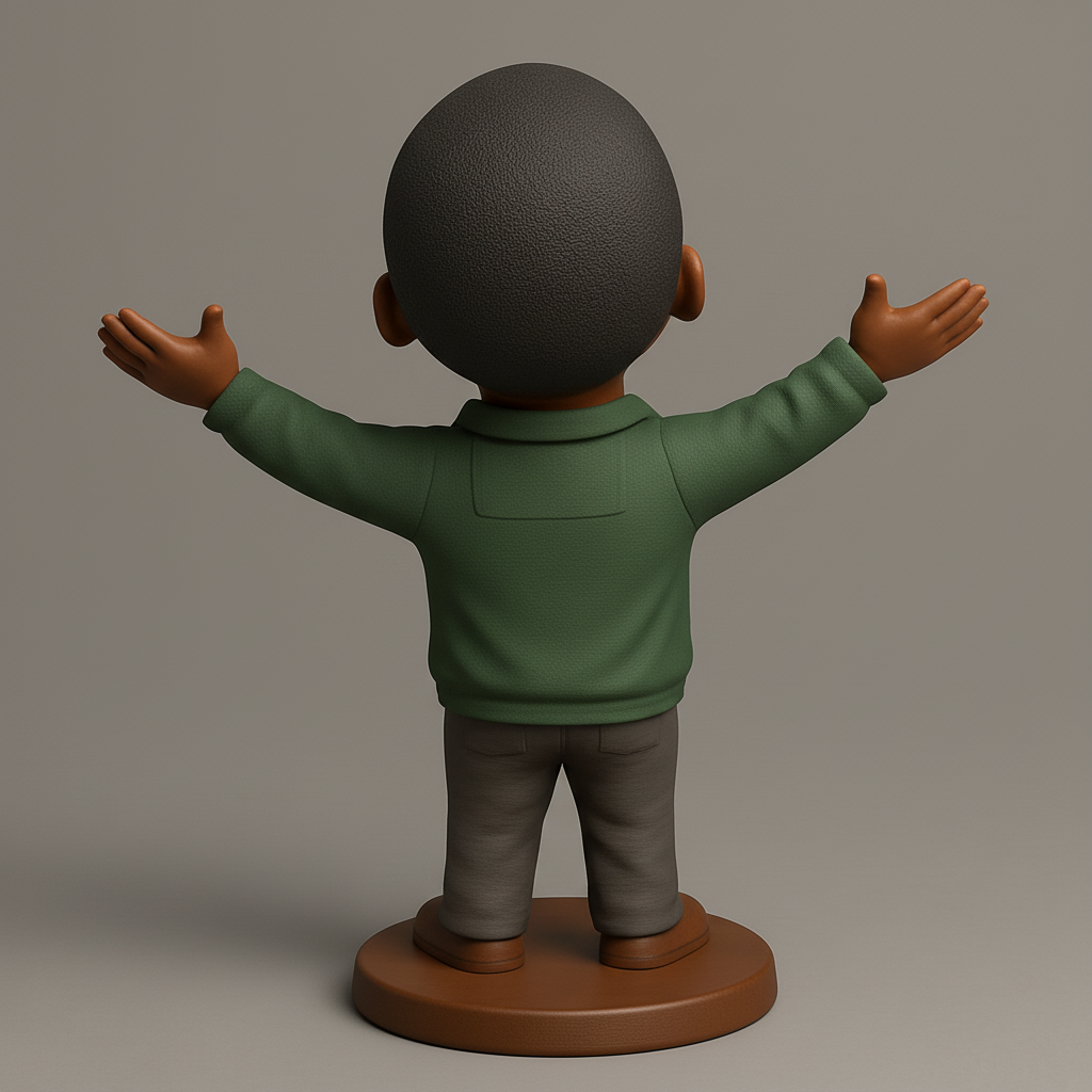 face to 3d model ai-3D portrait printing from photo_Spread Joy! Open Arms Happy Man Bobblehead