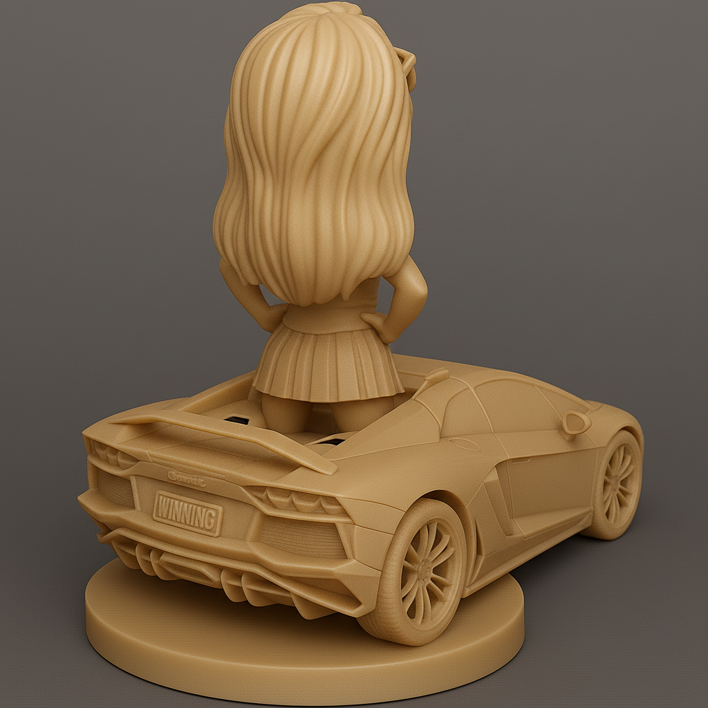 face anatomy 3d model-create 3d face model from photo_Champion Girl on Sports Car