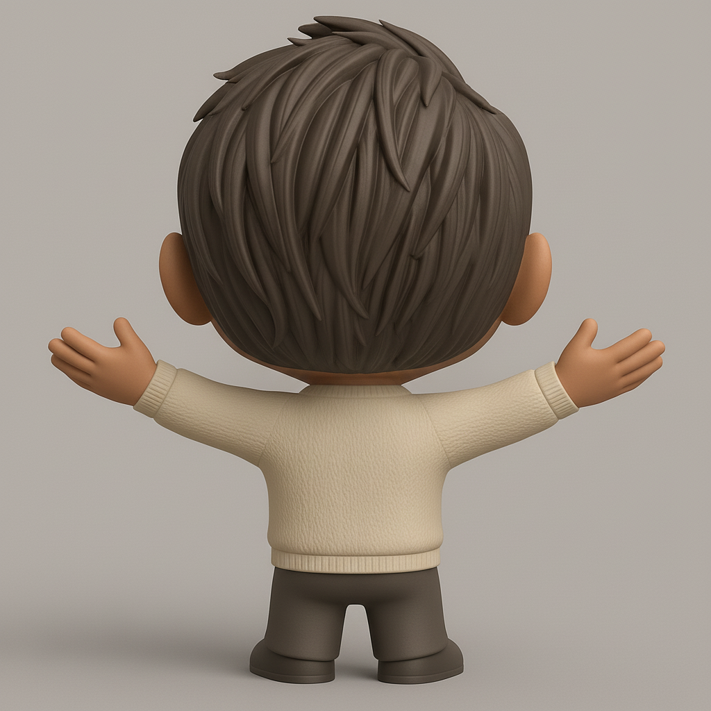 face anatomy 3d model-create 3d face model from photo_Joyful Welcoming Character Figurine - Desktop Friend