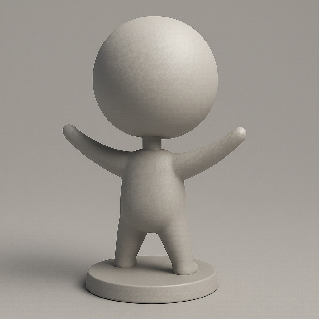 silhouette 3d printer maker-3d portrait printing_Cheerful Character Figurine