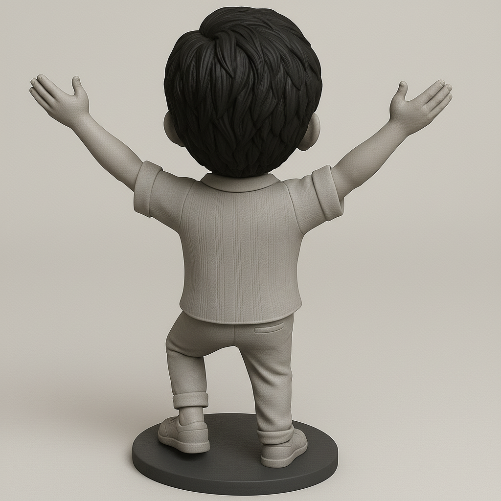 silhouette 3d printer maker-3d portrait printing_Joyful Celebratory Figure for 3D Printing