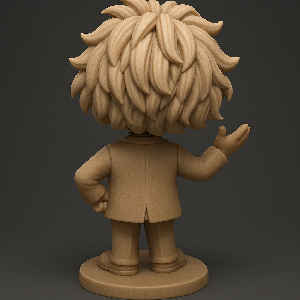 silhouette 3d printer maker-3d portrait printing_Whimsical Einstein Figurine for 3D Printing