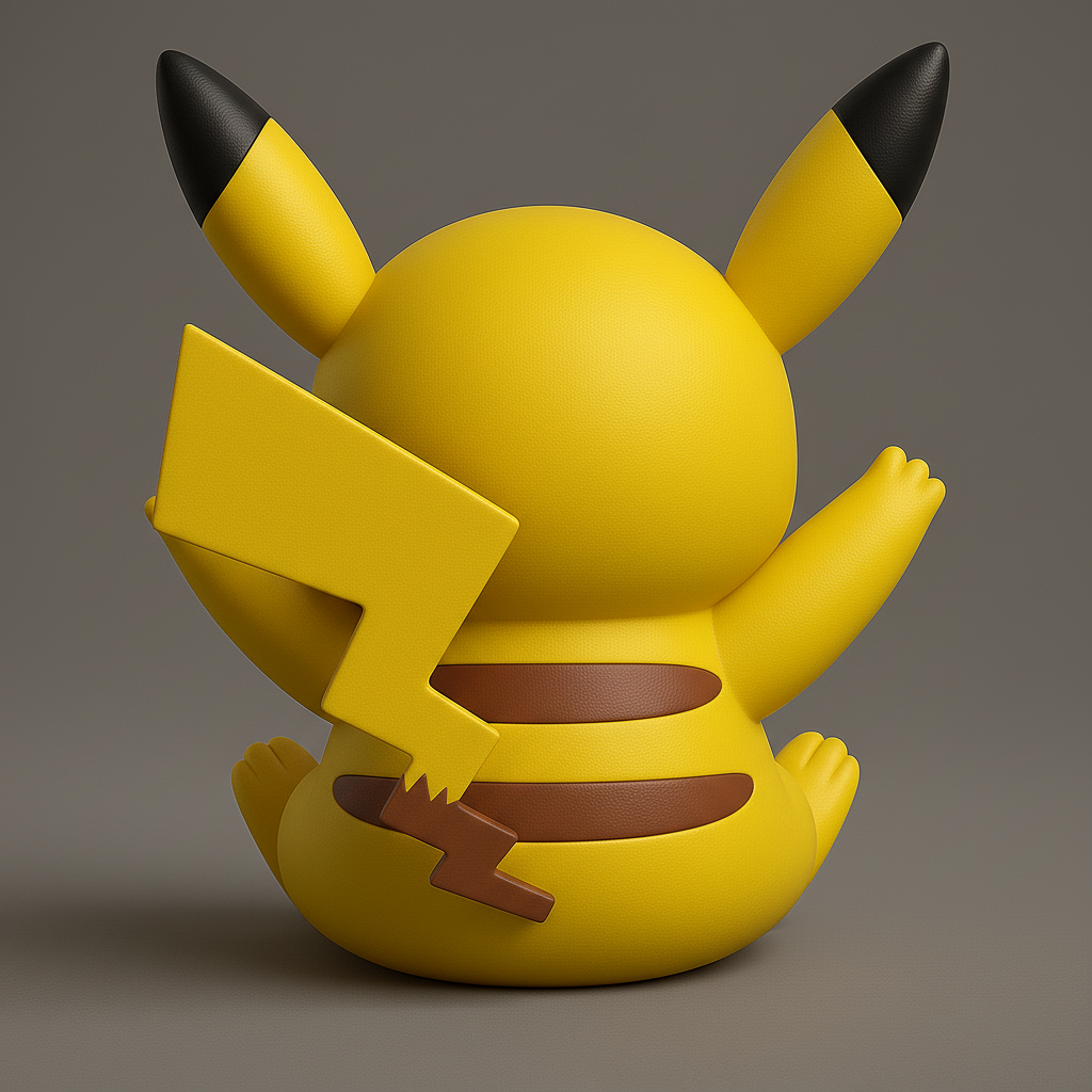 silhouette 3d printer maker-3d portrait printing_Adorable Pikachu Figurine for 3D Printing