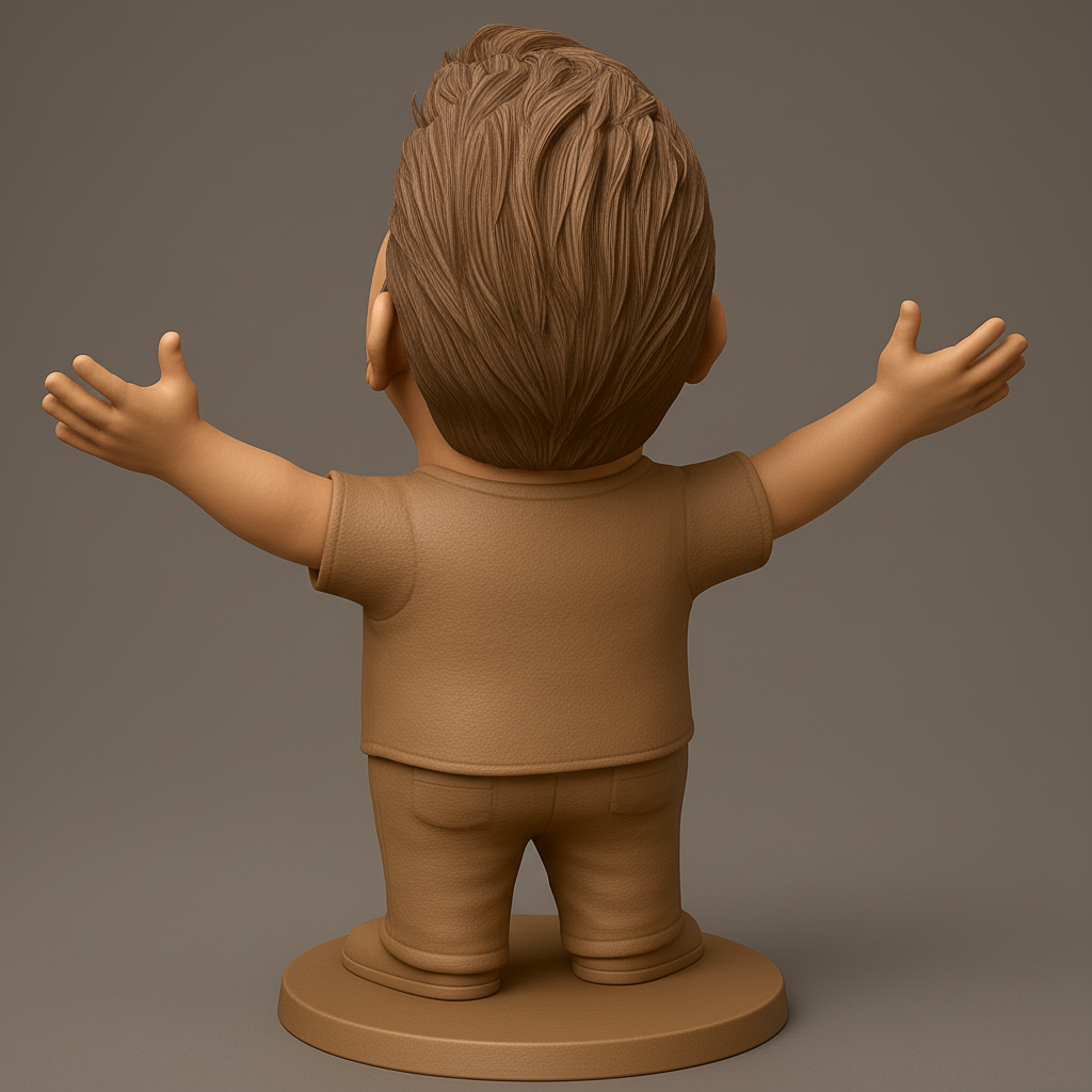 face anatomy 3d model-create 3d face model from photo_Smiling Man Figurine: Embrace Joy & Positivity