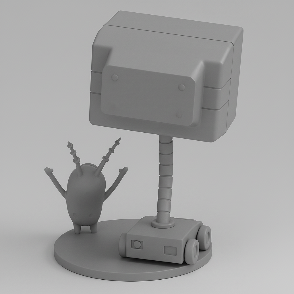 face anatomy 3d model-create 3d face model from photo_Cheerful Tech Buddy Figurine