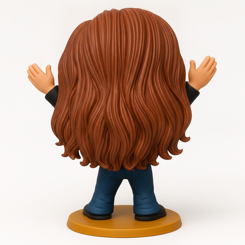 face anatomy 3d model-create 3d face model from photo_Joyful Woman Bobblehead - Expressive Character Figurine