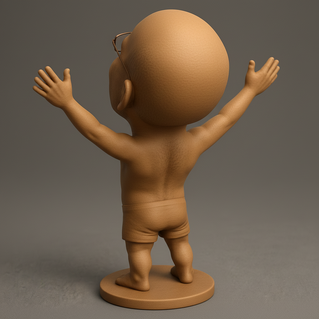 silhouette 3d printer maker-3d portrait printing_Uplifted Spirit Figurine: Celebrate Joy!