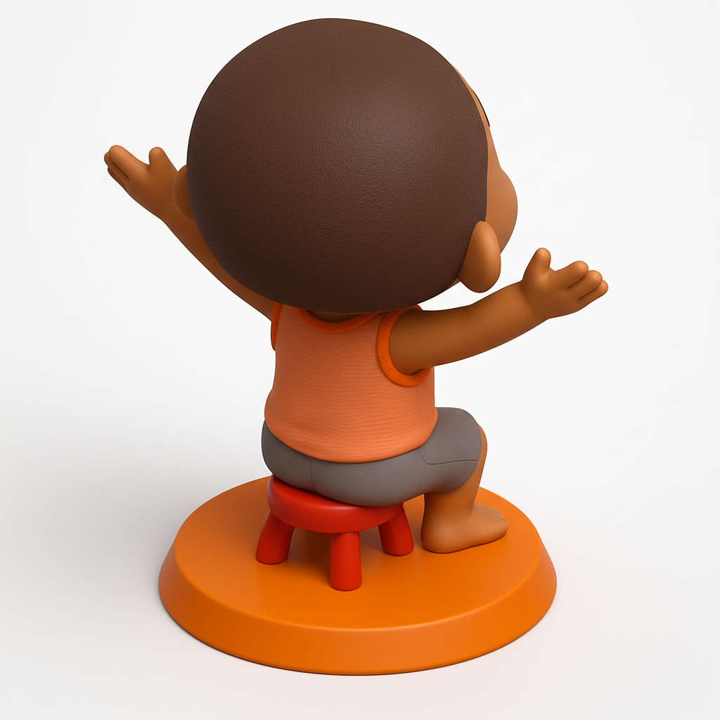 face anatomy 3d model-create 3d face model from photo_Joyful Little Boy Figurine