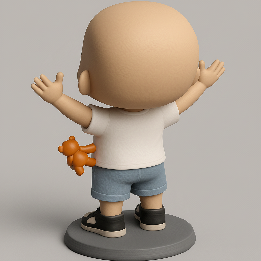 face to 3d model ai-3D portrait printing from photo_Adorable Playful Baby Figurine - A Fun Collectible