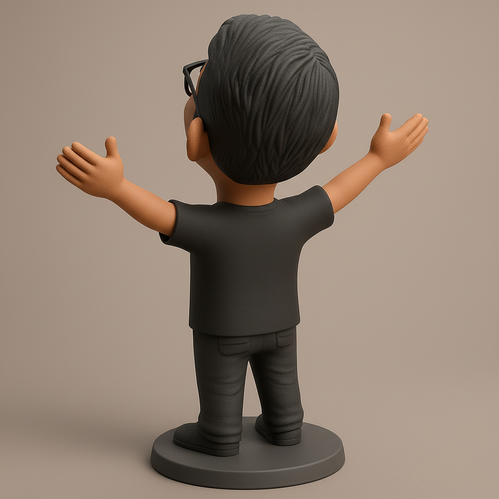silhouette 3d printer maker-3d portrait printing_Joyful Character Figurine for 3D Printing