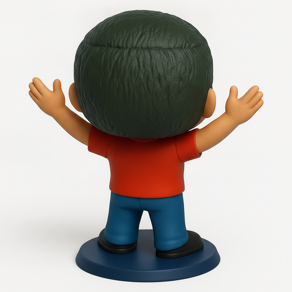 face anatomy 3d model-create 3d face model from photo_Joyful Pop-Style Figurine: Easy 3D Print!