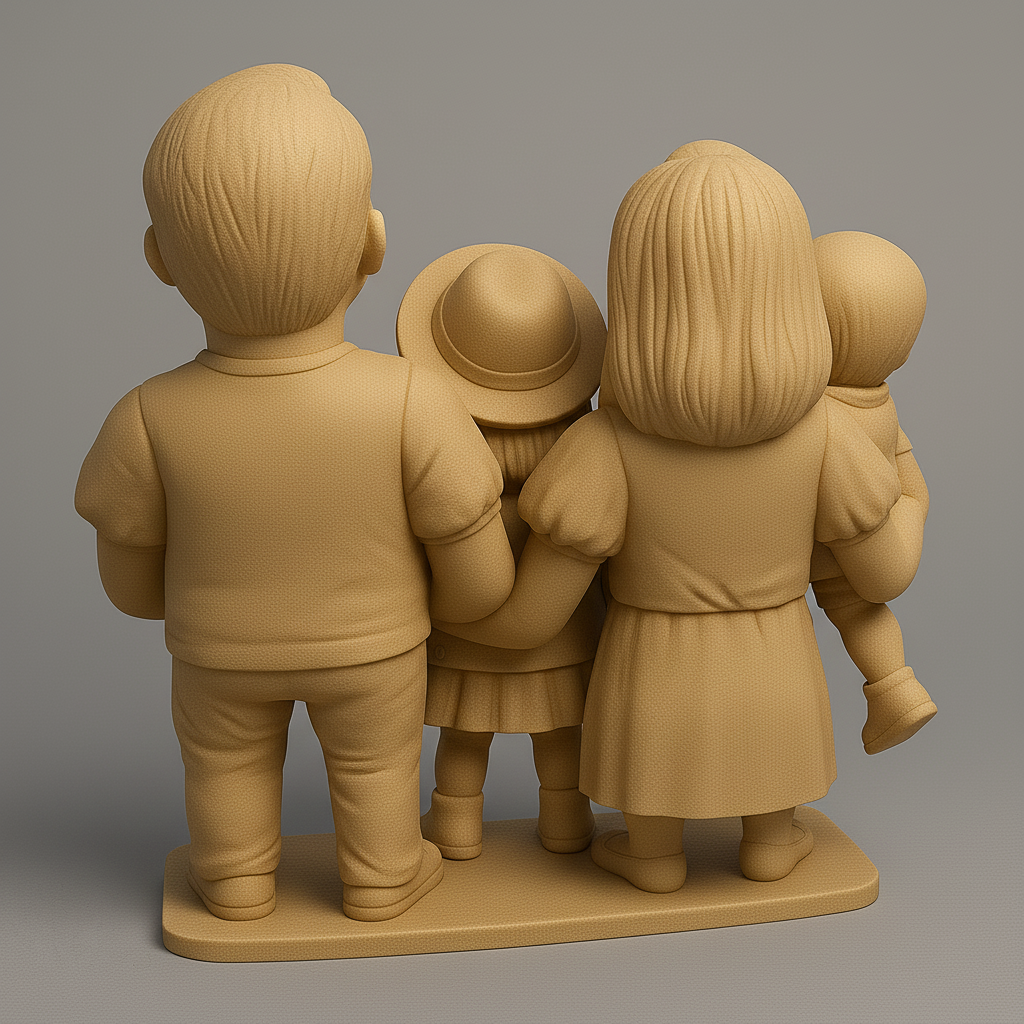 face anatomy 3d model-create 3d face model from photo_Heartwarming Family Figurine