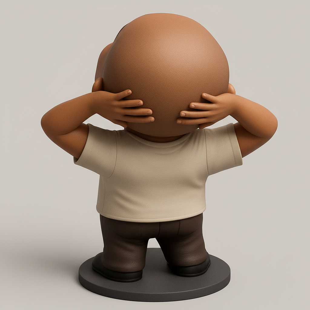 silhouette 3d printer maker-3d portrait printing_Joyful Laughing Character Figurine