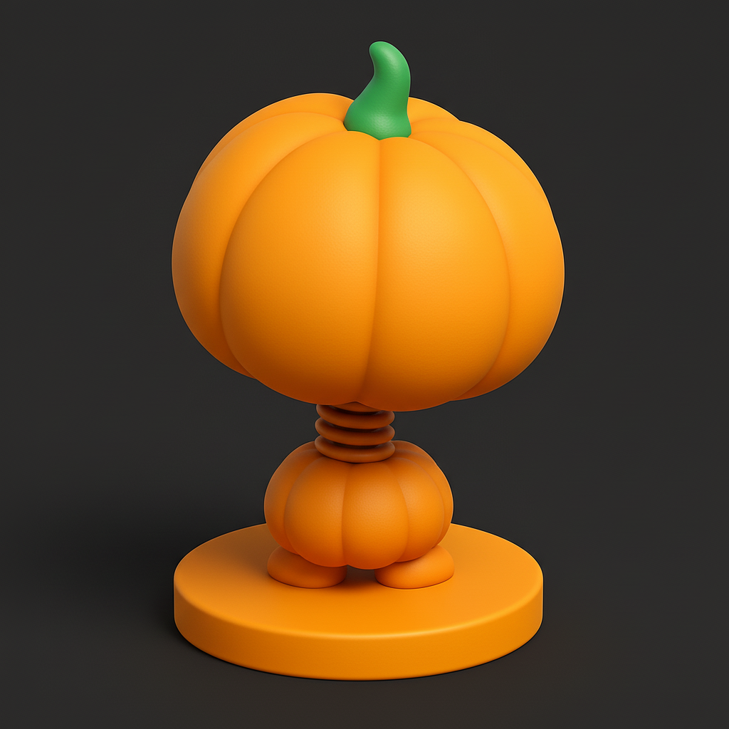 face anatomy 3d model-create 3d face model from photo_Happy Halloween Pumpkin Bobblehead - Fun Desk Decor