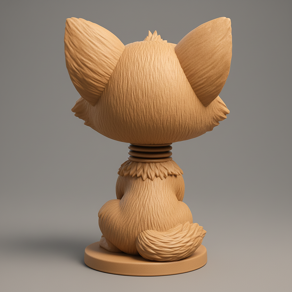 face anatomy 3d model-create 3d face model from photo_Joyful Woodland Bobblehead - Print Your Own Happy Friend!