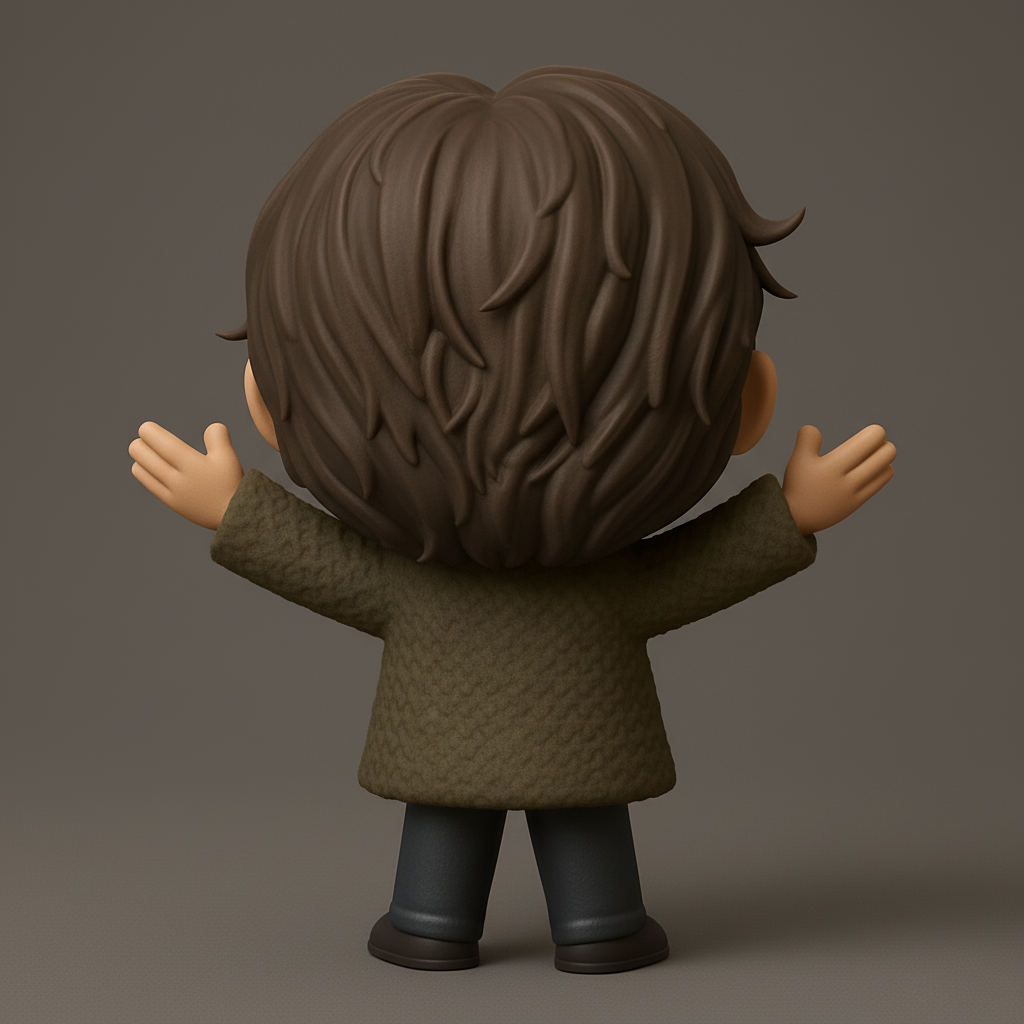 face to 3d model ai-3D portrait printing from photo_Warm Welcome Spectacled Figure 3D Print Model