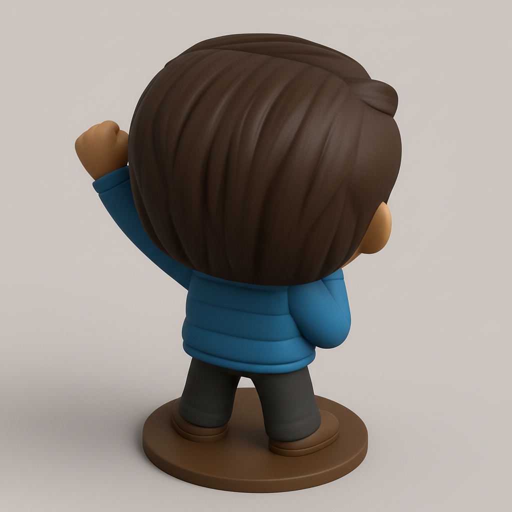 face anatomy 3d model-create 3d face model from photo_Triumphant Pop Style Figure: Celebrate Success!