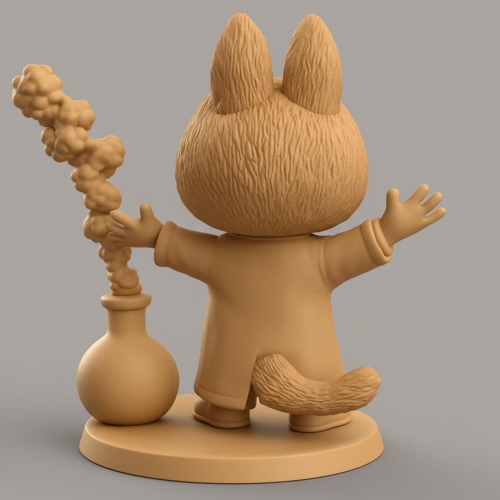 face anatomy 3d model-create 3d face model from photo_Whimsical Alchemist Bunny - Fun Lab Decor!