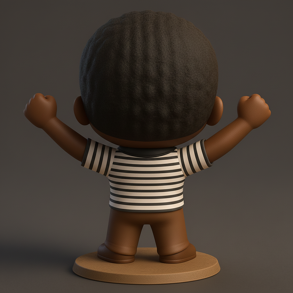 face anatomy 3d model-create 3d face model from photo_Joyful Character Figurine - Celebrate Success!