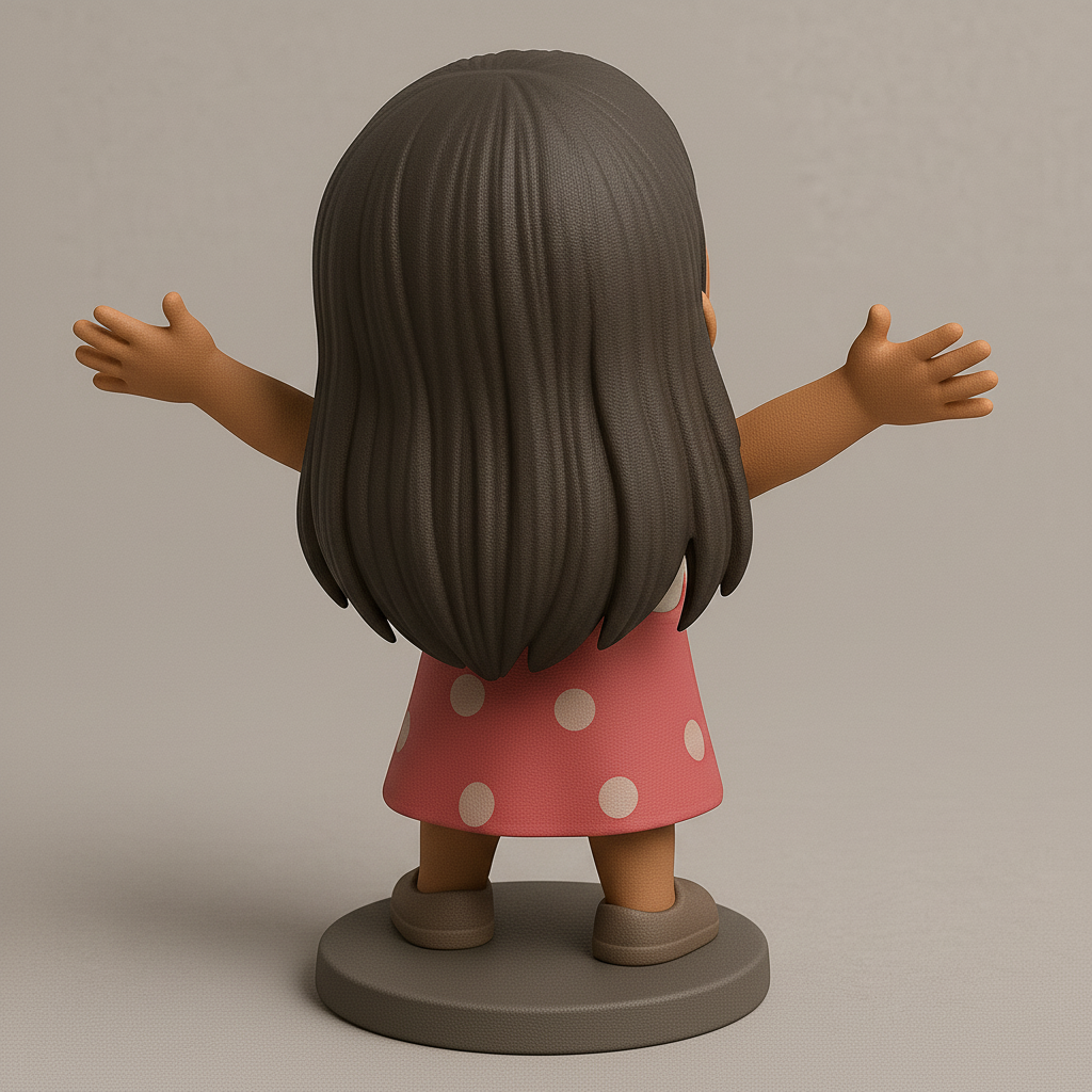 face anatomy 3d model-create 3d face model from photo_Joyful Girl Figurine for 3D Printing