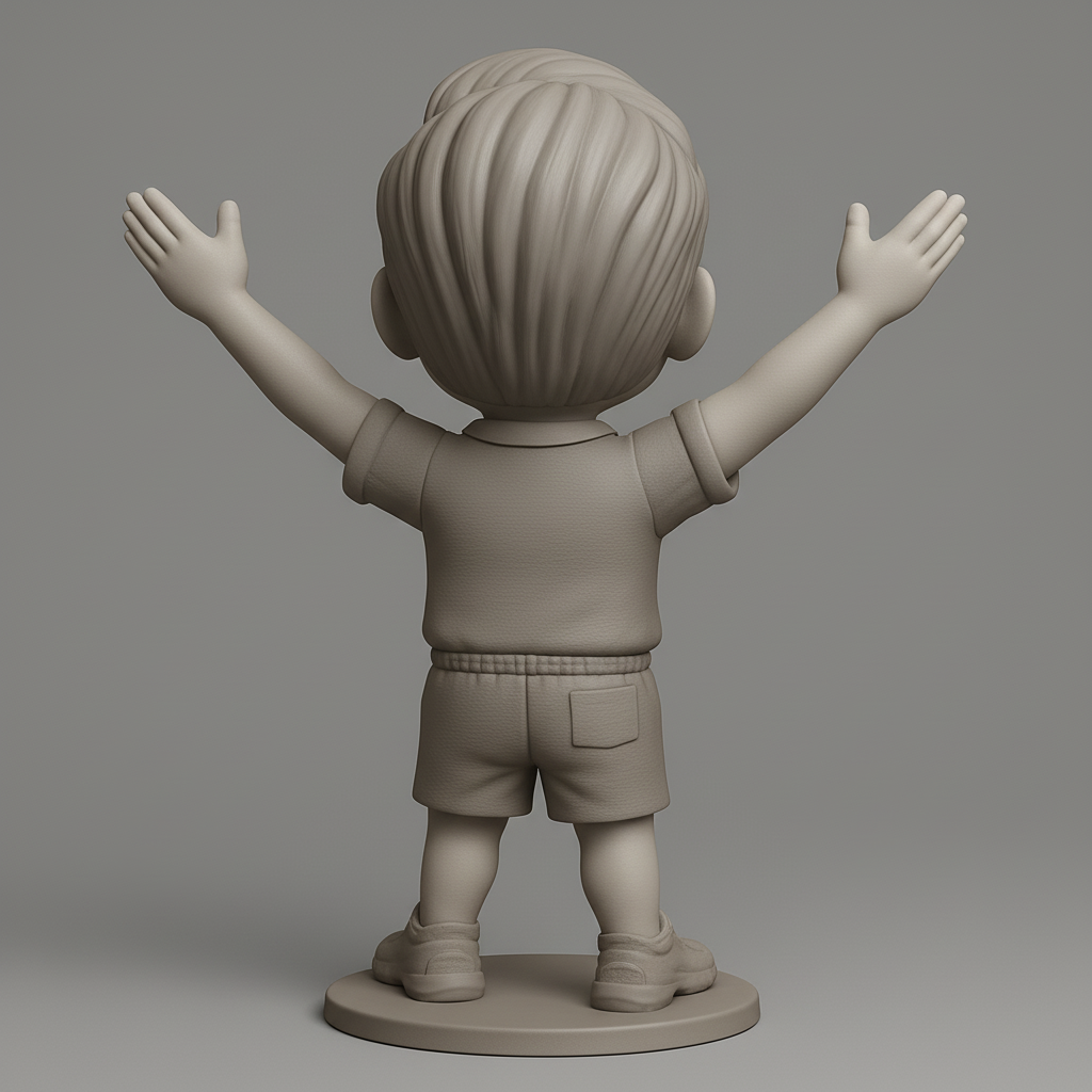 face anatomy 3d model-create 3d face model from photo_Uplifting Happy Kid Collectible Statue