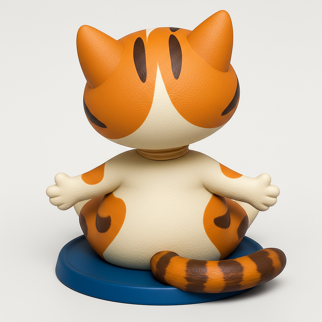 face to 3d model ai-3D portrait printing from photo_Cute Wobbly Cat Bobblehead Decor