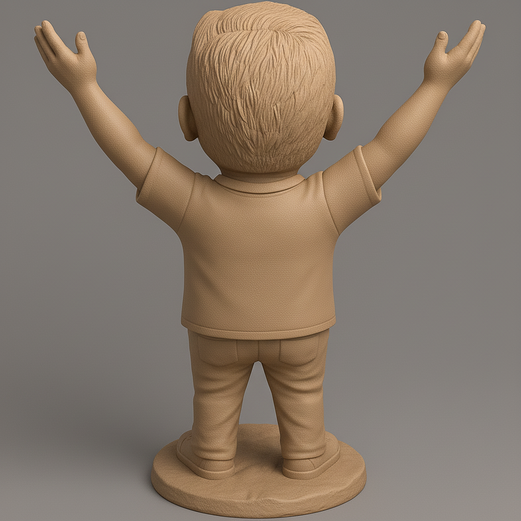 silhouette 3d printer maker-3d portrait printing_Joyful Champion Figurine for 3D Printing